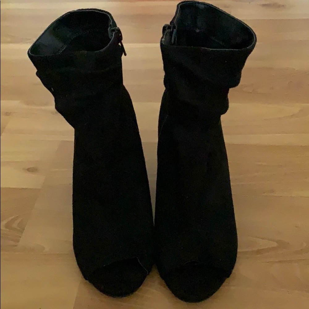 Peep toe ankle boots